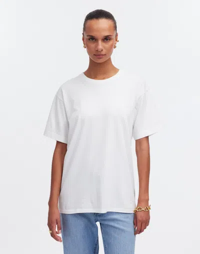 Madewell Cotton Relaxed Oversized Tee In Eyelet White