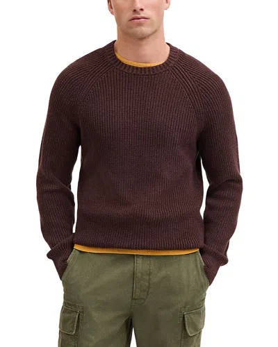 Madewell Cotton Shaker-stitch Crewneck Sweater In Burgundy