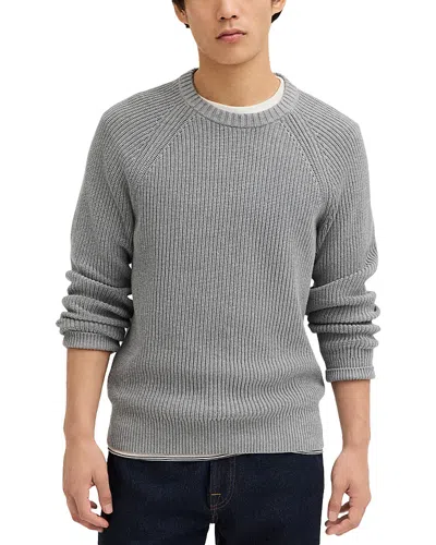 Madewell Cotton Shaker Stitch Crewneck Sweater In Gray