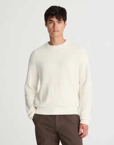 Madewell Cotton Shaker-stitch Crewneck Sweater In White