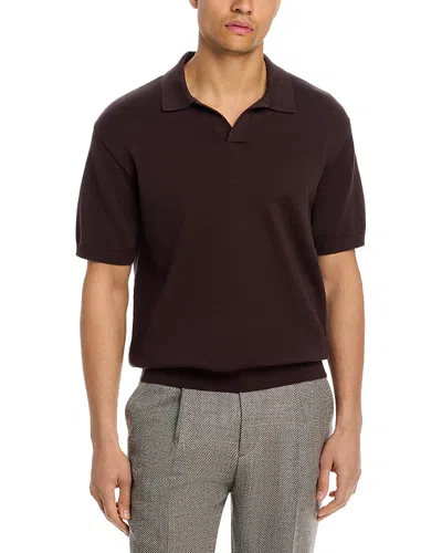 Madewell Johnny-collar Cotton Slub Sweater Polo In Brown