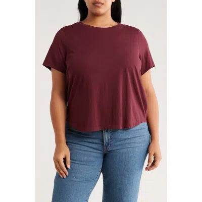 Madewell Cotton T-shirt In Burgundy