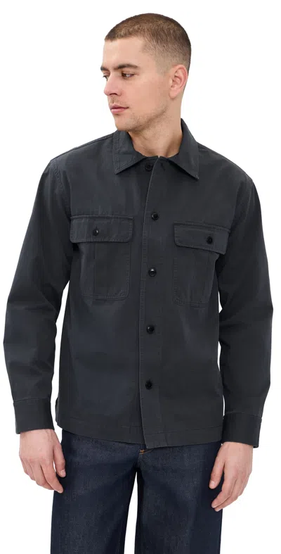 Madewell Cotton Twill Workshirt Pepper In Black