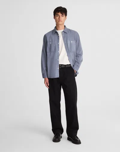 Madewell Cotton Button-up Work Shirt In Gray