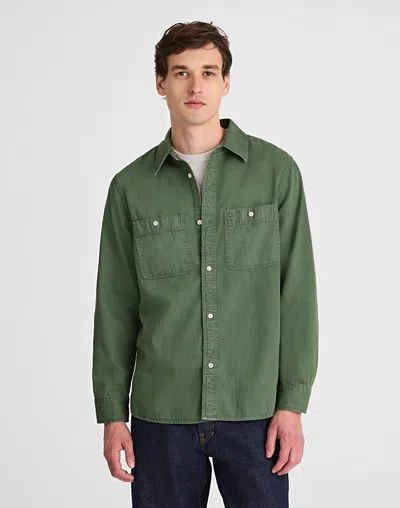 Madewell Cotton Work Shirt In Green