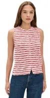 Madewell Crew Neck Sweater Vest In Stripe Festival Red