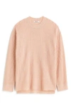 Madewell Crewneck Alpaca Blend Rib Sweater In Heather Pale Blush