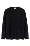 Madewell Crewneck Alpaca Blend Rib Sweater In True Black