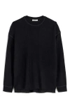 Madewell Crewneck Alpaca Blend Rib Sweater In True Black