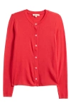 Madewell Crewneck Cardigan In Bright Cherry