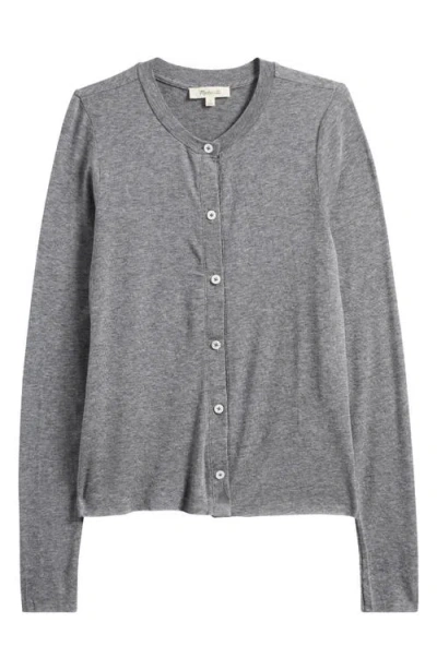 Madewell Crewneck Cardigan In Heather Coal