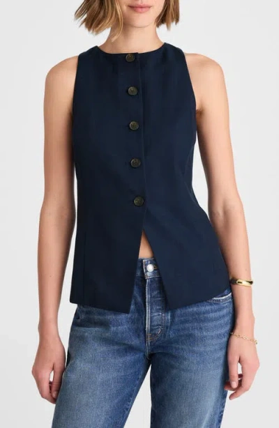 MADEWELL MADEWELL CREWNECK CUTAWAY DRAPEY TWILL VEST
