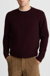 Madewell Crewneck Heritage Merino Wool Sweater In Burgundy