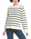 Madewell Stripe Clean Cotton Kyla Pullover Bright Ivory Navy Stripe In Neutral