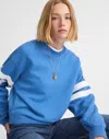 Madewell Crewneck Varsity Sweatshirt In Blue
