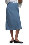 Madewell Crinkled Satin Slip Skirt In Curfew