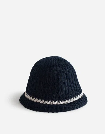 Madewell Crocheted Bucket Hat In Dark Navy