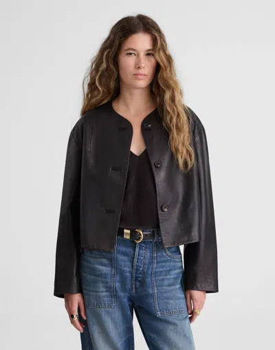 Madewell Crop Cardigan Jacket In Black