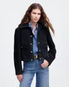 Madewell Crop Chore Jacket In Dark Navy