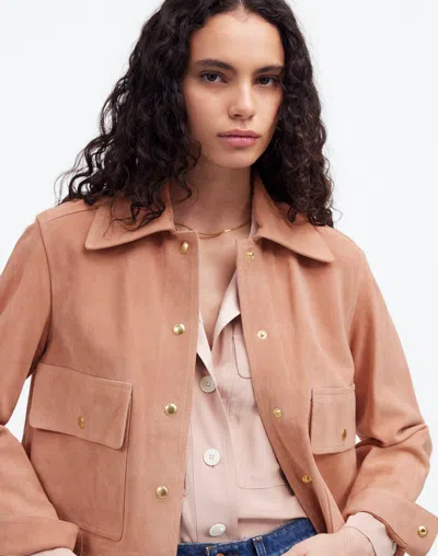 Madewell Crop Chore Jacket In Pale Blush