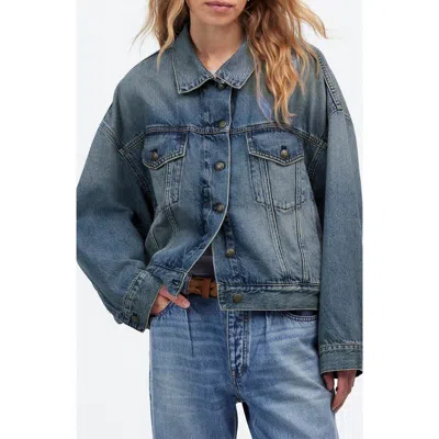 Madewell Crop Relaxed Denim Trucker Jacket In Billings Wash