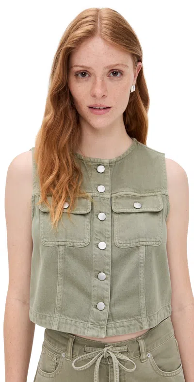 Madewell Cropped Vest: Airy Denim Edition Sagebrush