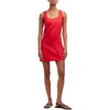 Madewell Cross Back A-line Linen Minidress In Rouge