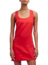 Madewell Cross Back A-line Linen Minidress In Red