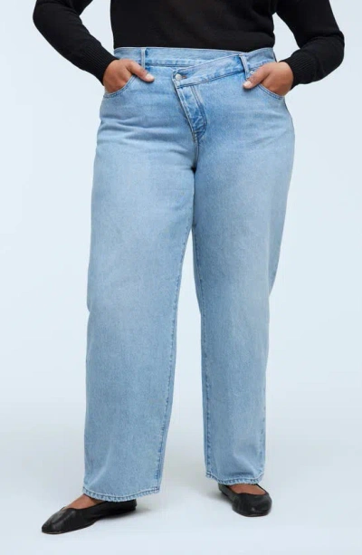 Madewell Crossover Low Slung Straight Leg Jeans In Sevilla Wash