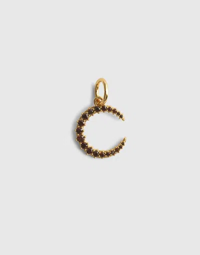 Madewell Crystal Moon Charm In Gold