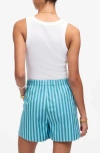 Madewell Curved Hem Poplin Pull-on Shorts