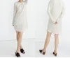 Madewell Curved Hem Wool Blend Sweater Dress In Beige In Beige