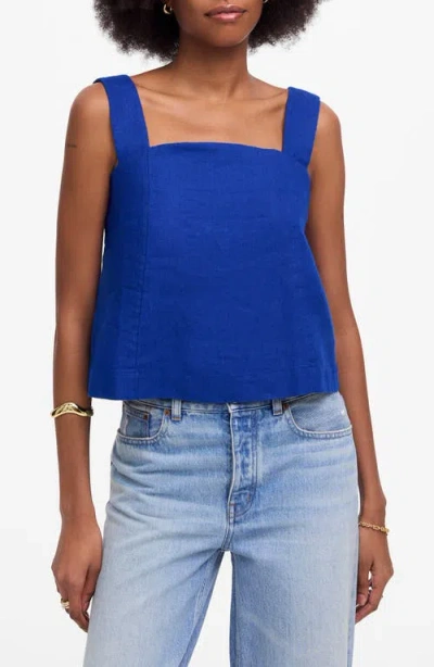 Madewell Curved Neck Shell Linen Tank Top