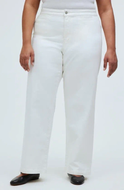 Madewell Curvy Perfect Wide Leg Crop Jeans In Tile White