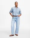 Madewell Curvy Pieced Barrel-leg Jeans In Blue