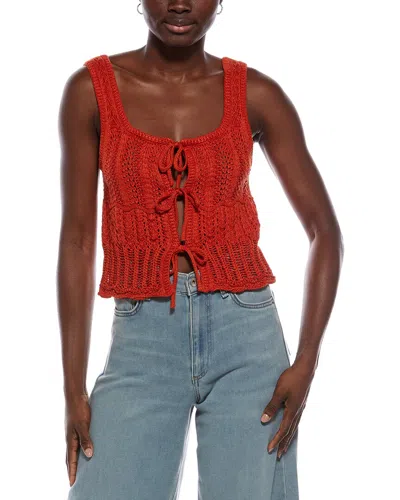 Madewell Daisy Tie Lace Stitch Tank In Red