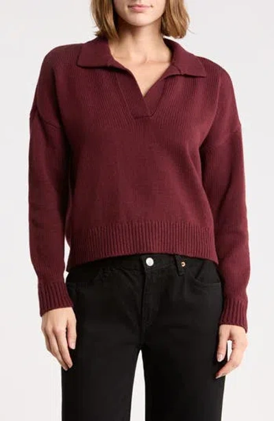 Madewell Daphne Sweater Polo In Burgundy