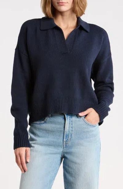 Madewell Daphne Sweater Polo In Blue