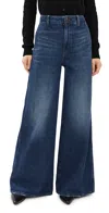 Madewell Dark Wide Sweep Trousers Poplaski Wash In Poplaski Wash