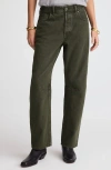 Madewell Darted Barrel Leg Jeans In Green