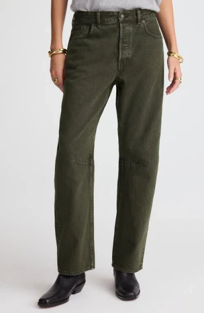 Madewell Darted Barrel Leg Jeans In Green