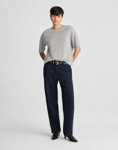 Madewell Darted Barrel-leg Pants In Classic Navy