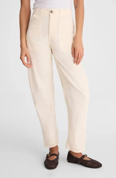 Madewell Darted Barrel Leg Pants In White