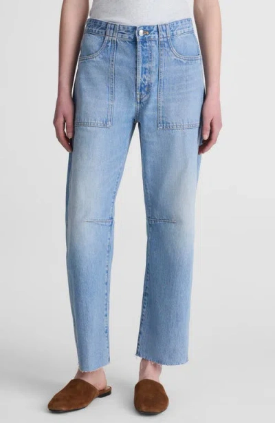 Madewell Darted Utility Barrel Leg Jeans In Blue