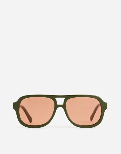 Madewell Dashden Aviator Sunglasses In Foraged Green