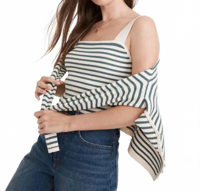 Madewell Dearing Square Neck Cropped Sweater Tank In Antique Cream In Multi