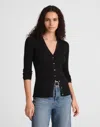 Madewell Deep V-neck Cardigan In Black
