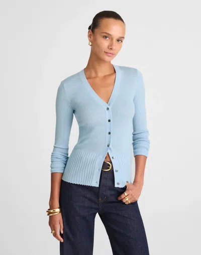Madewell Deep V-neck Cardigan In Blue