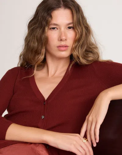 Madewell Deep V-neck Cardigan In Brown