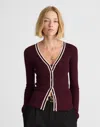 Madewell Deep V-neck Cardigan In Purple